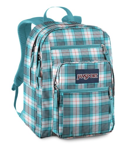Jansport Big Student Backpack (White/Blue Light Rhonda Plaid